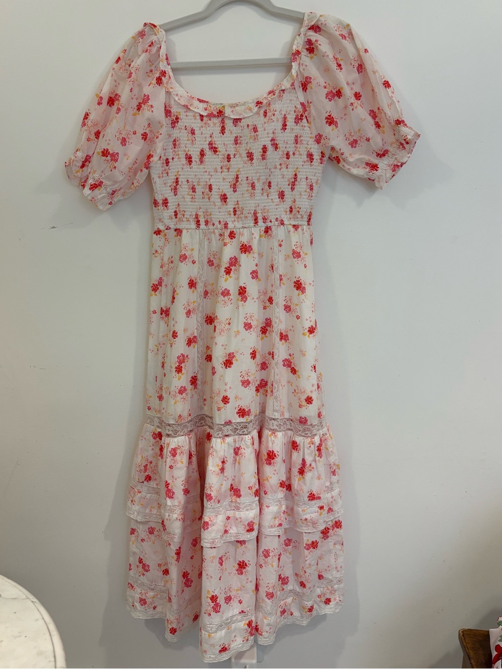 LoveShackFancy x Target Floral Smocked Puff Sleeve Smocked Midi Dress